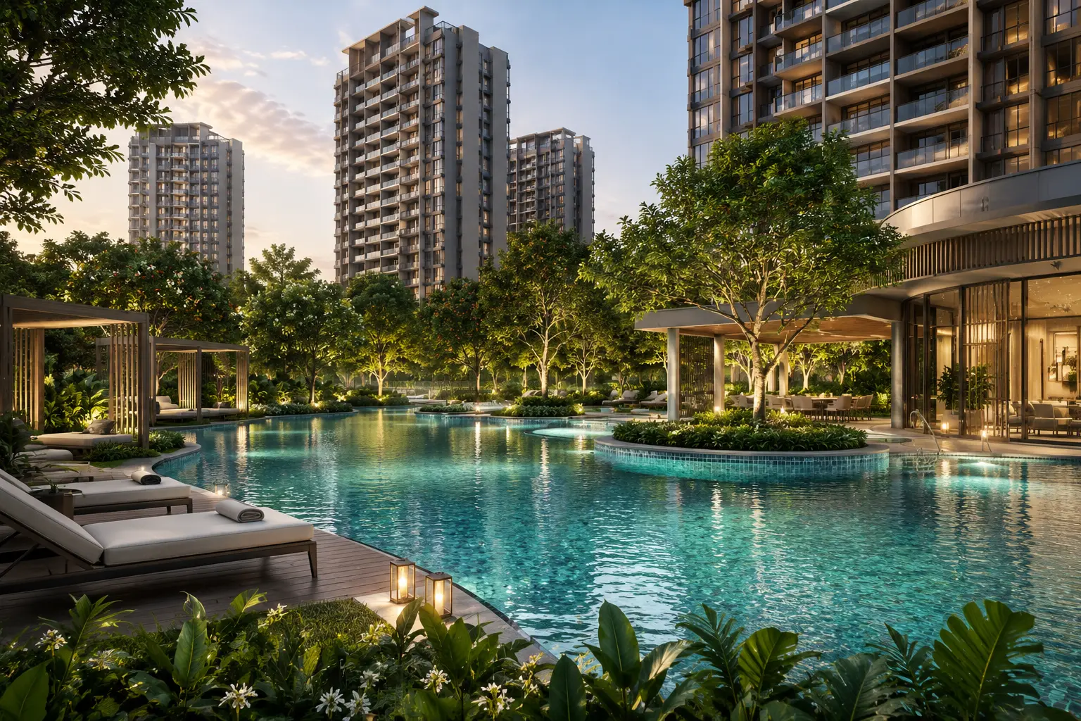 Loyang Valley Residences — landscaped pool and garden deck concept on the 840,648 sq ft Loyang Avenue site